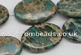 CAT5012 15.5 inches 20*30mm oval natural aqua terra jasper beads