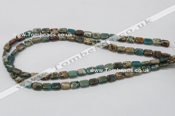 CAT5014 15.5 inches 8*10mm rectangle natural aqua terra jasper beads