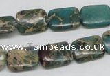 CAT5015 15.5 inches 12*16mm rectangle natural aqua terra jasper beads