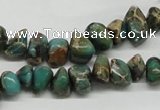 CAT5019 15.5 inches 8*12mm nuggets natural aqua terra jasper chip beads