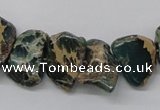 CAT5020 15.5 inches 15*12mm nuggets natural aqua terra jasper chip beads