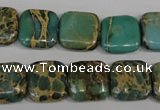 CAT5025 15.5 inches 14*14mm square natural aqua terra jasper beads