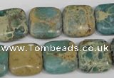 CAT5026 15.5 inches 16*16mm square natural aqua terra jasper beads