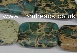CAT5028 15.5 inches 20*30mm rectangle natural aqua terra jasper beads