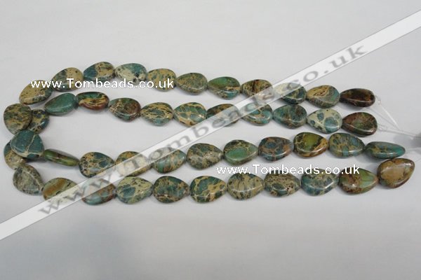 CAT5029 15.5 inches 13*18mm flat teardrop natural aqua terra jasper beads
