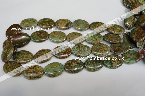 CAT5043 15.5 inches 22*30mm oval natural aqua terra jasper beads