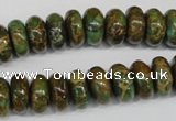 CAT5046 15.5 inches 6*12mm rondelle natural aqua terra jasper beads