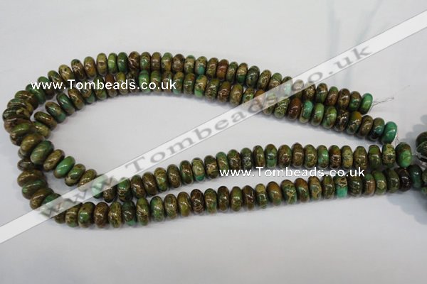 CAT5046 15.5 inches 6*12mm rondelle natural aqua terra jasper beads