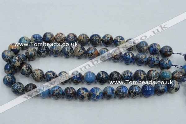 CAT51 15.5 inches 14mm round dyed natural aqua terra jasper beads