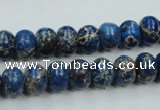 CAT52 15.5 inches 8*10mm rondelle dyed natural aqua terra jasper beads