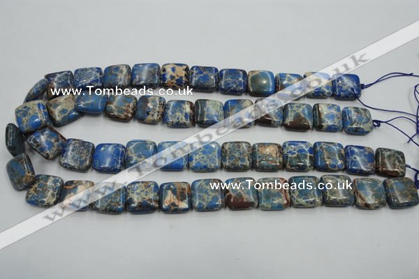 CAT53 15.5 inches 16*16mm square dyed natural aqua terra jasper beads