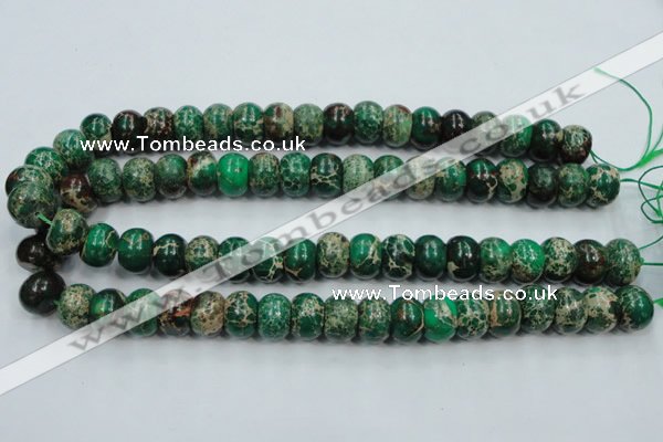 CAT60 15.5 inches 10*14mm rondelle dyed natural aqua terra jasper beads