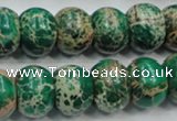 CAT61 15.5 inches 12*16mm rondelle dyed natural aqua terra jasper beads