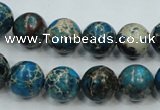 CAT62 15.5 inches 12mm round dyed natural aqua terra jasper beads