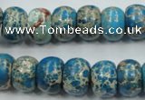 CAT63 15.5 inches 10*14mm rondelle dyed natural aqua terra jasper beads