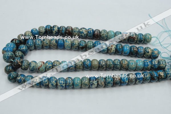 CAT63 15.5 inches 10*14mm rondelle dyed natural aqua terra jasper beads