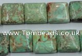 CAT68 15.5 inches 16*16mm square dyed natural aqua terra jasper beads