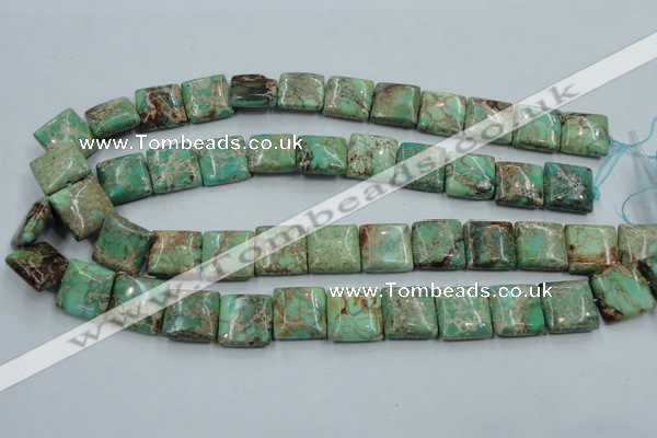 CAT68 15.5 inches 16*16mm square dyed natural aqua terra jasper beads