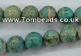 CAT76 15.5 inches 12mm round dyed natural aqua terra jasper beads