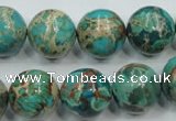 CAT77 15.5 inches 14mm round dyed natural aqua terra jasper beads