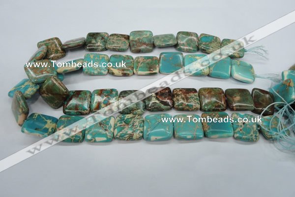 CAT90 15.5 inches 20*20mm square dyed natural aqua terra jasper beads