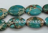 CAT98 15.5 inches 13*18mm oval dyed natural aqua terra jasper beads