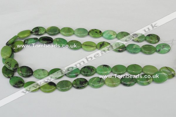 CAU17 12*16mm flat oval australia chrysoprase beads Wholesale