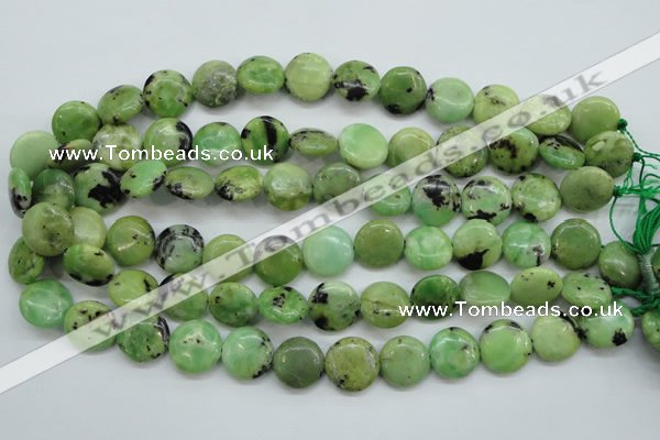 CAU202 15.5 inches 16mm flat round Australia chrysoprase beads