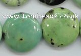 CAU203 15.5 inches 25mm flat round Australia chrysoprase beads