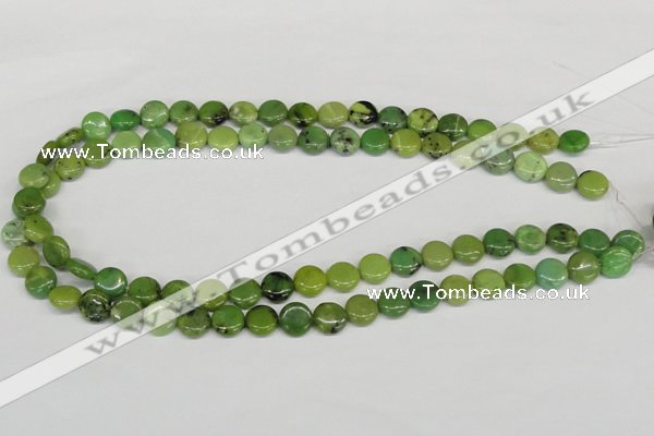 CAU37 15.5 inches 10mm flat round australia chrysoprase beads wholesale