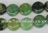 CAU38 15.5 inches 14mm flat round australia chrysoprase beads wholesale