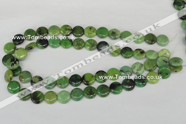 CAU38 15.5 inches 14mm flat round australia chrysoprase beads wholesale