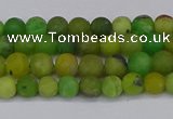 CAU410 15.5 inches 4mm round matte Australia chrysoprase beads