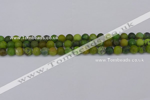 CAU412 15.5 inches 8mm round matte Australia chrysoprase beads