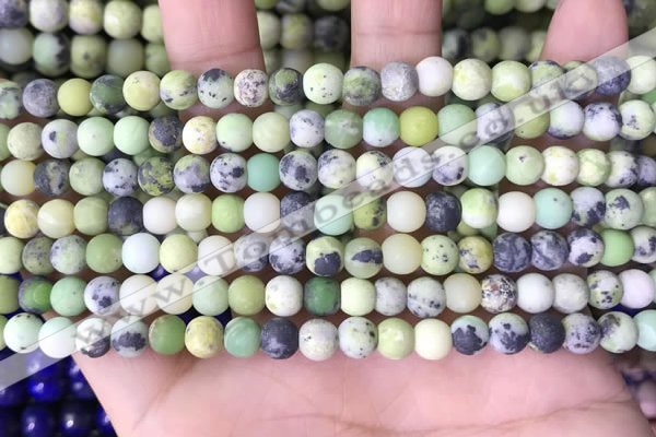 CAU477 15.5 inches 4mm round matte Australia chrysoprase beads