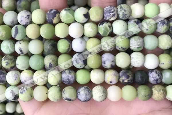 CAU479 15.5 inches 8mm round matte Australia chrysoprase beads