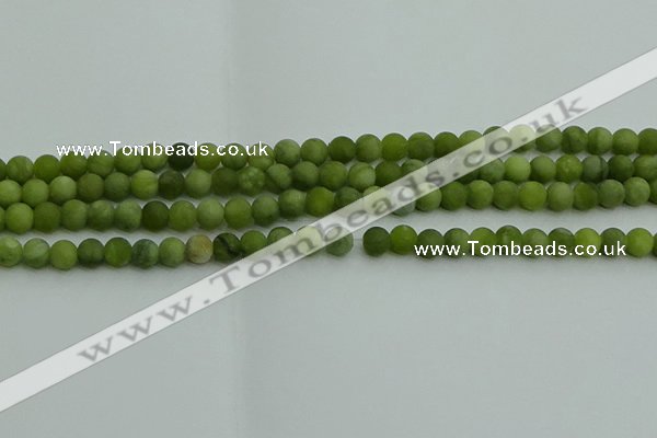 CAU510 15.5 inches 4mm round matte Chinese chrysoprase beads