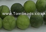 CAU514 15.5 inches 12mm round matte Chinese chrysoprase beads