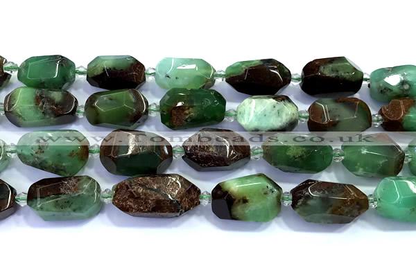 CAU557 13*18mm - 15*23mm faceted nuggets Australia chrysoprase beads