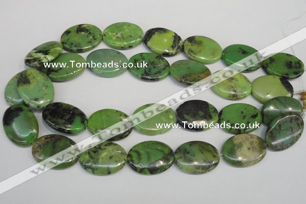 CAU66 15.5 inches 22*30mm oval Australia chrysoprase beads