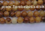 CAY01 15.5 inches 4mm round African yellow jasper beads wholesale