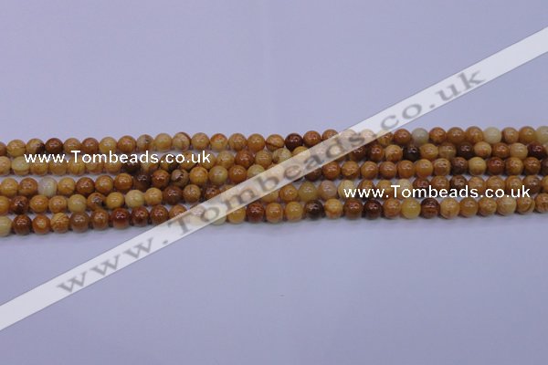 CAY01 15.5 inches 4mm round African yellow jasper beads wholesale