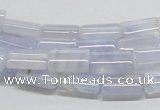 CBC07 15.5 inches 8*12mm rectangle blue chalcedony beads wholesale