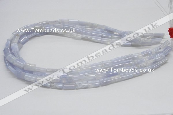 CBC07 15.5 inches 8*12mm rectangle blue chalcedony beads wholesale