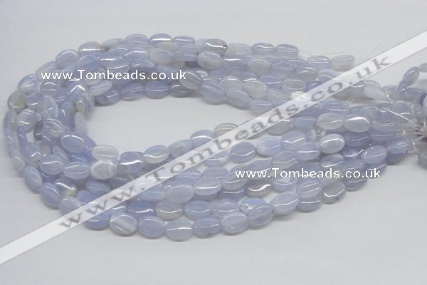 CBC09 15.5 inches 10*14mm oval blue chalcedony beads wholesale