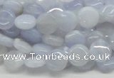 CBC11 15.5 inches 10mm flat round blue chalcedony beads wholesale