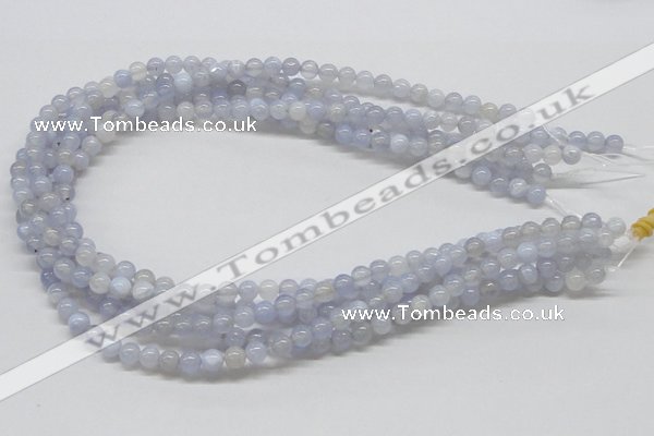 CBC16 15.5 inches 4mm round blue chalcedony beads wholesale