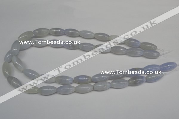 CBC25 15.5 inches 10*20mm rice blue chalcedony beads wholesale