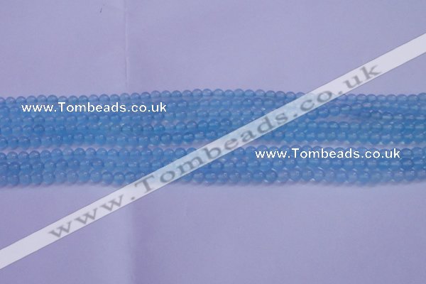 CBC250 15.5 inches 4mm A grade round ocean blue chalcedony beads