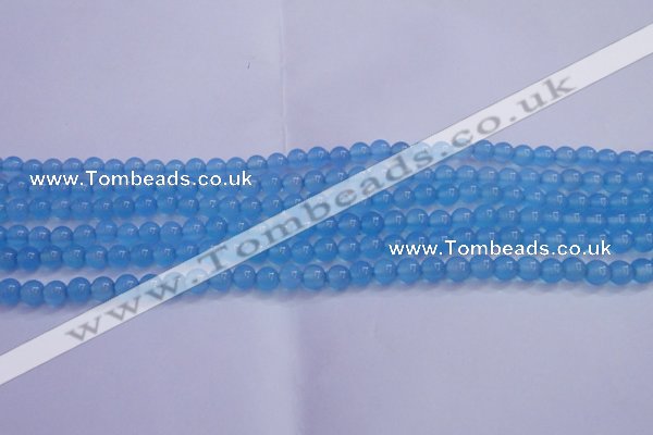 CBC251 15.5 inches 6mm A grade round ocean blue chalcedony beads
